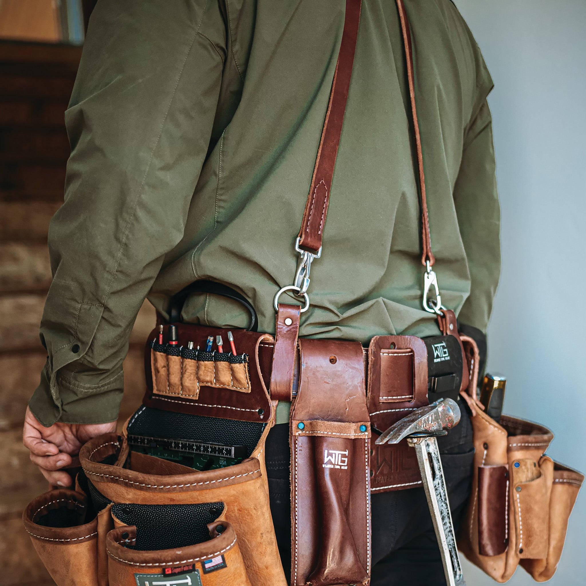 Leather tool belt suspenders best sale